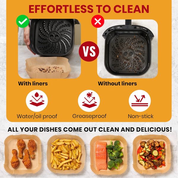Baker's Signature Air Fryer Paper Liners Unbleached Natural-5