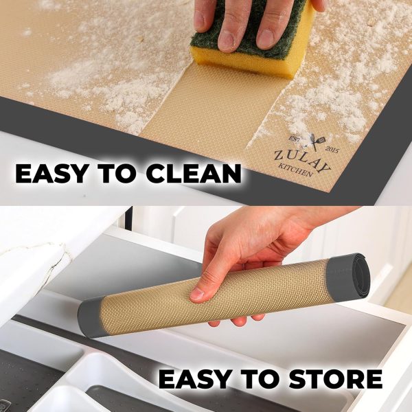 Zulay Kitchen Silicone Baking Mat Dark Gray Non-Stick-2
