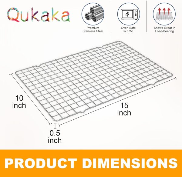 Qukaka Stainless Steel Cooling Rack Oven Safe Dishwasher-5