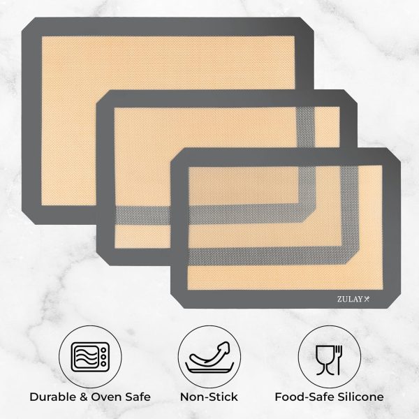 Zulay Kitchen Silicone Baking Mats Non-Stick Reusable-1