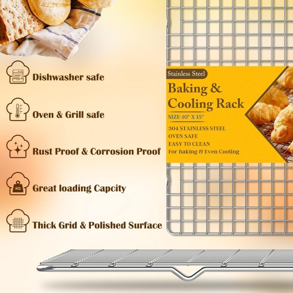 Qukaka Stainless Steel Cooling Rack Oven Safe Dishwasher-1