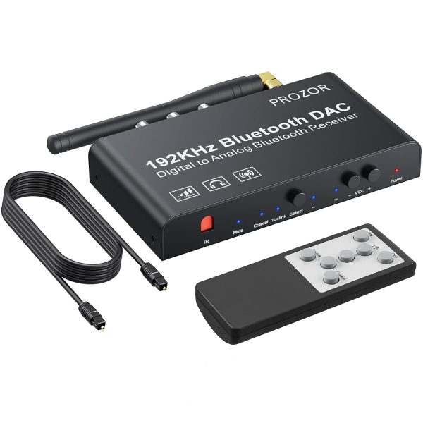 PROZOR 192kHz DAC Converter Toslink Coaxial Optical Input-3
