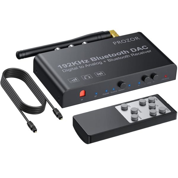 PROZOR 192kHz DAC Converter Toslink Coaxial Optical Input-0