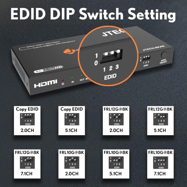 J-Tech Digital HDMI Audio Extractor 4K 30Hz 60Hz eARC-6