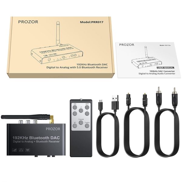 PROZOR 192kHz DAC Converter Toslink Coaxial Optical Input-8