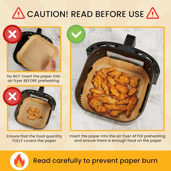 Baker's Signature Air Fryer Paper Liners Unbleached Natural-9
