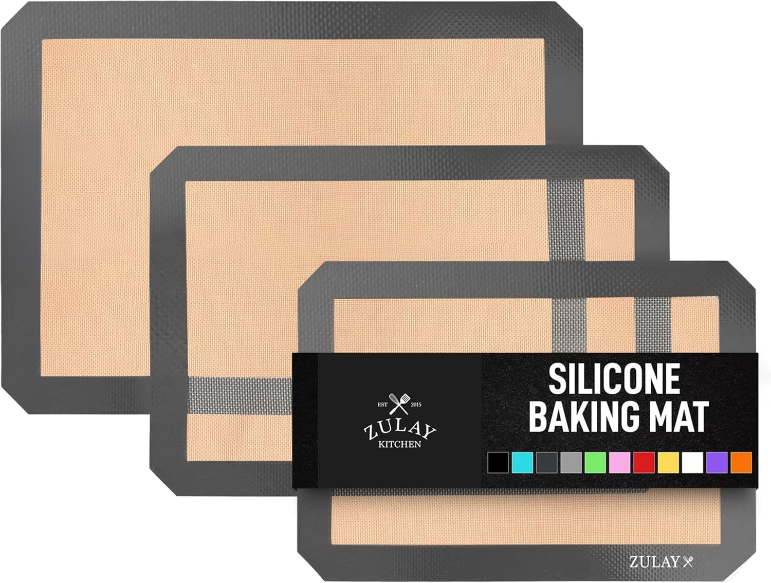 Zulay Kitchen silicone baking mats on a baking sheet with cookies