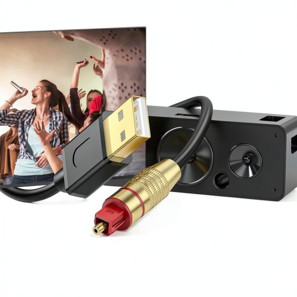 NCGGY USB A to Optical Audio Converter 5FT Gold-4