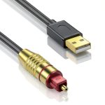 NCGGY USB A to Optical Audio Converter 5FT Gold-0