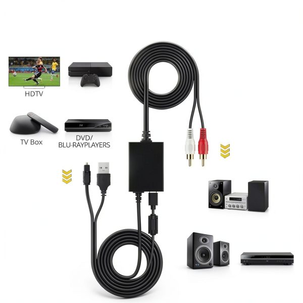 PROZOR Optical to RCA Converter for Electronics-5
