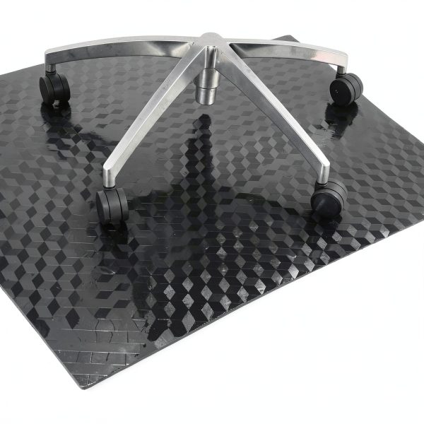 Chair Mat SALLOUS 30x48 Black 3D Geometric Carpet Protector-4