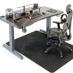 Vicwe Gaming Chair Mat for Hardwood Floor 48x36 Black PVC Protector-0