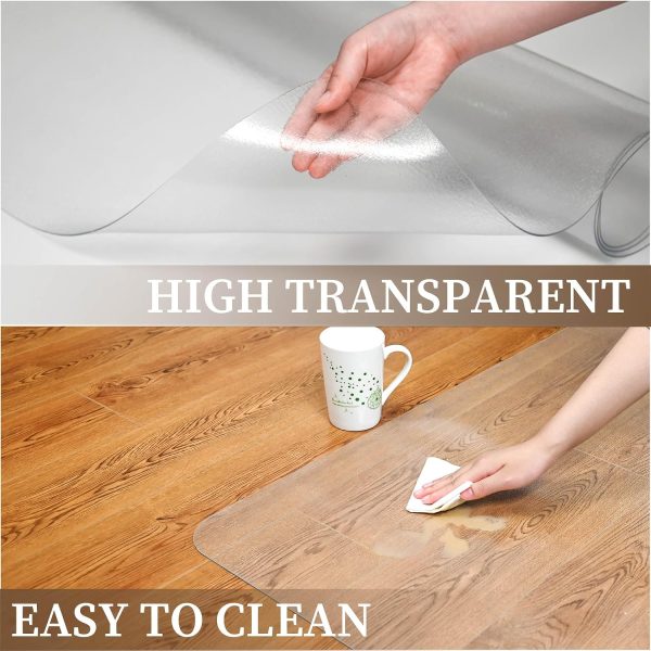 Office Chair Mat for Hard Floors, 48” x 48” Large Floor Protector Mats, Easy Rolling Desk Chair Mat for Hardwood, Clear, Easy to Clean (Square)-4