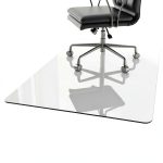 Chair Mat 36" x 46" Transparent Tempered Glass Office Mat by Easly-0