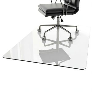 Chair Mat 36" x 46" Transparent Tempered Glass Office Mat by Easly-0