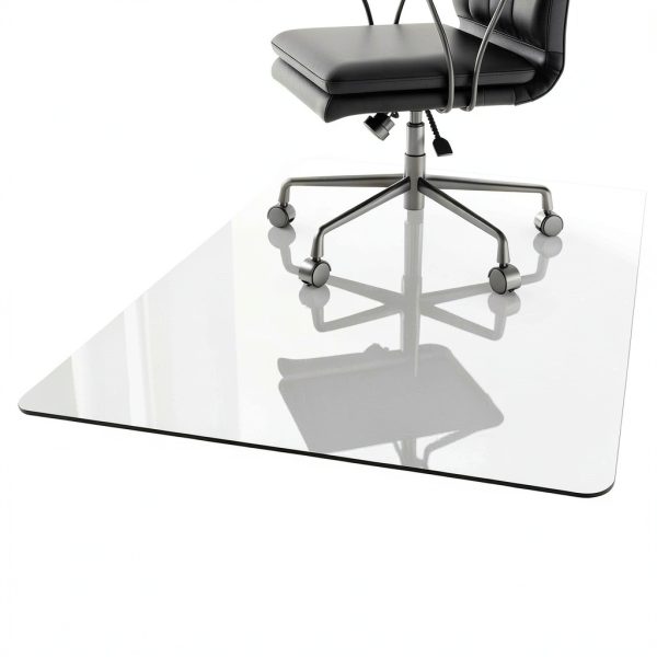Chair Mat 36" x 46" Transparent Tempered Glass Office Mat by Easly-0