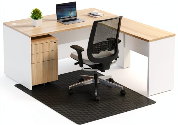 Chair Mat SALLOUS 30x48 Black 3D Geometric Carpet Protector-5