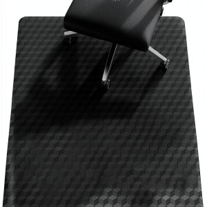 Chair Mat SALLOUS 30x48 Black 3D Geometric Carpet Protector-0