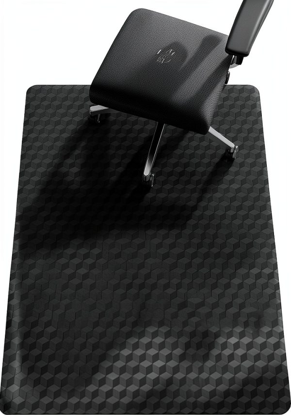 Chair Mat SALLOUS 30x48 Black 3D Geometric Carpet Protector-0