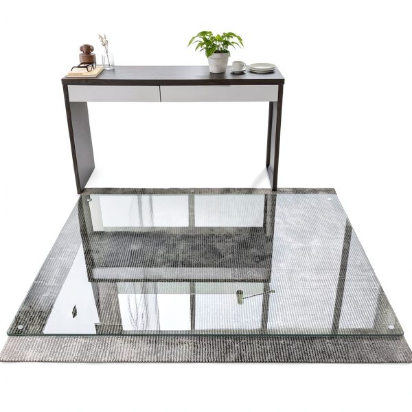 Tempered Glass Koonmi Mat 46x55 Heavy Duty Rounded Corner Transparent-2