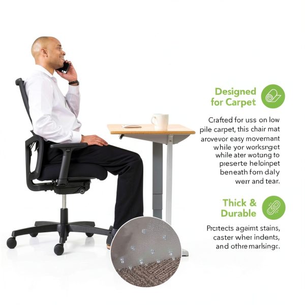HON Office Chair Mat for Carpet 36" x 48" with Extended Lip-4
